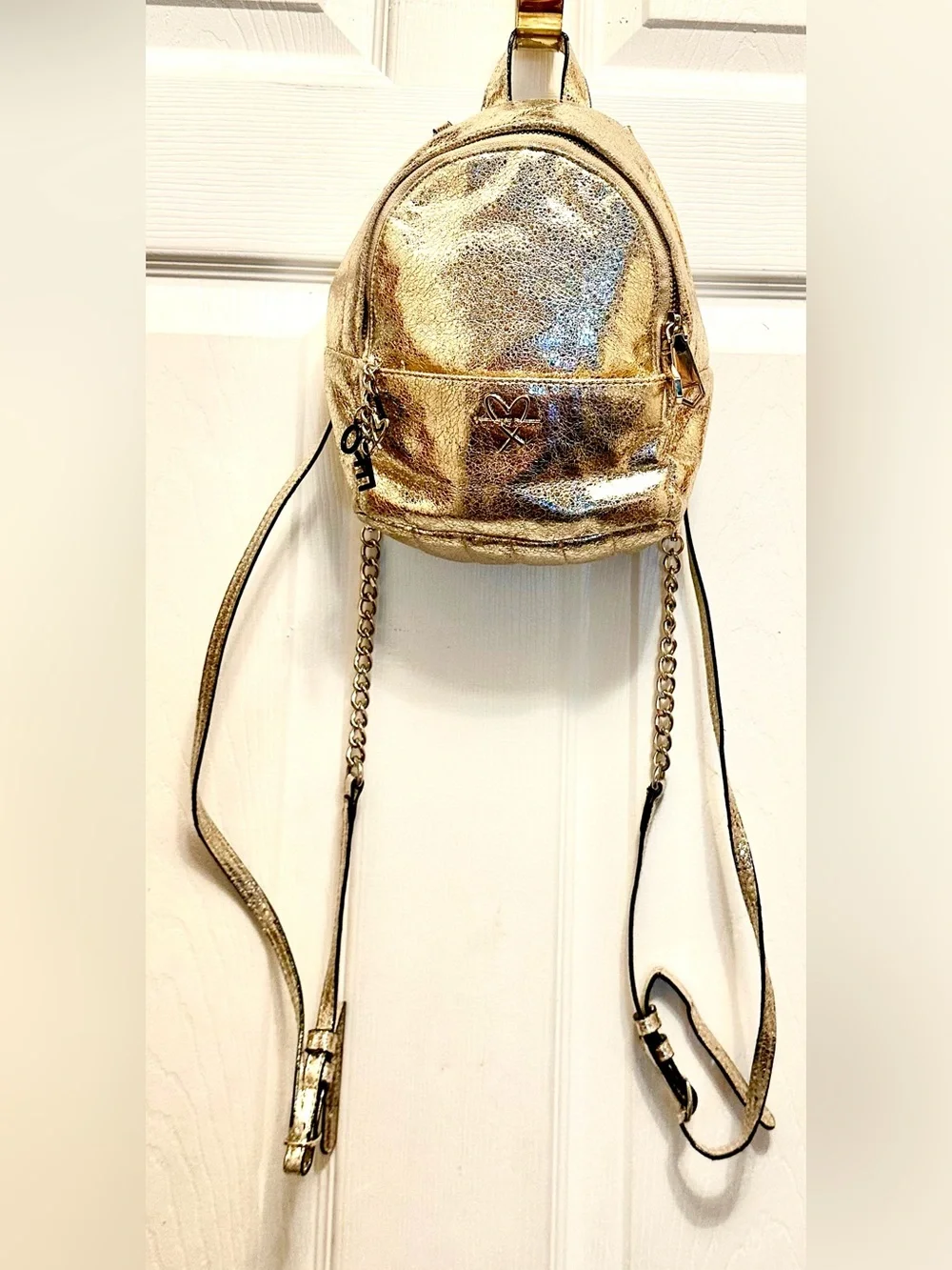 Victoria Secret Metallic Crackle Mini City Backpack